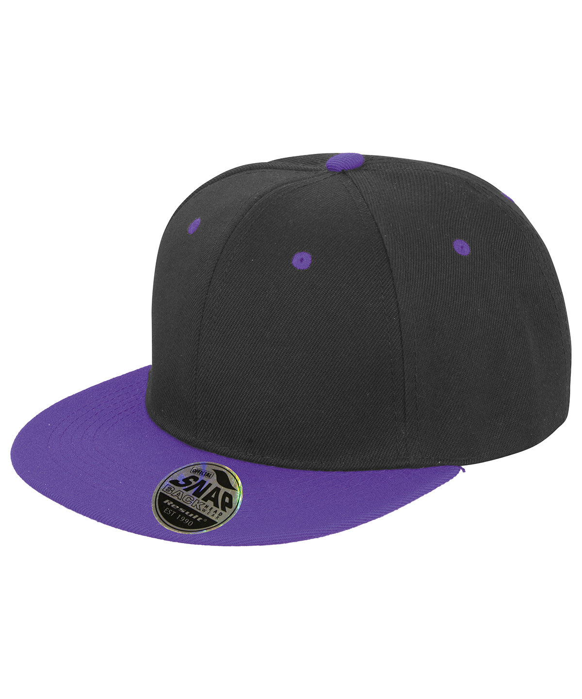 Caps - Bronx Original Flat Peak Snapback Keps Black Purple One size