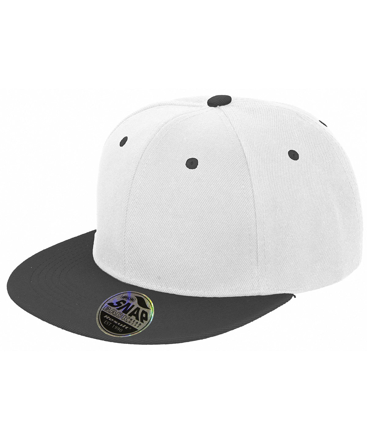 Caps - Bronx Original Flat Peak Snapback Keps White Black One size