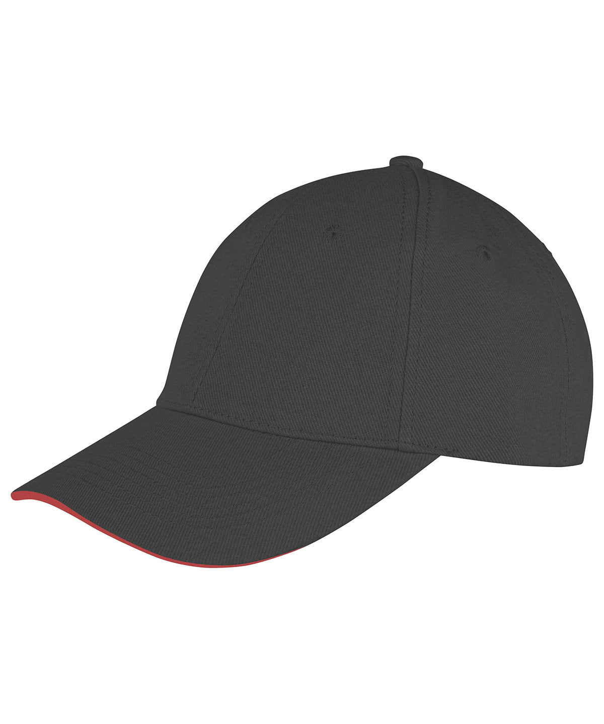 Caps - Memphis Borstat Bomull Lågprofil Sandwich Toppkeps Black Red One size