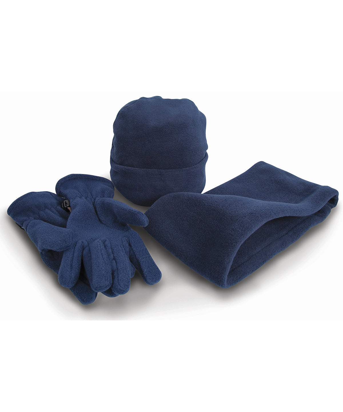 Winter Accessory Sets - Klassiskt 3-delat fleece-set för vuxna Navy