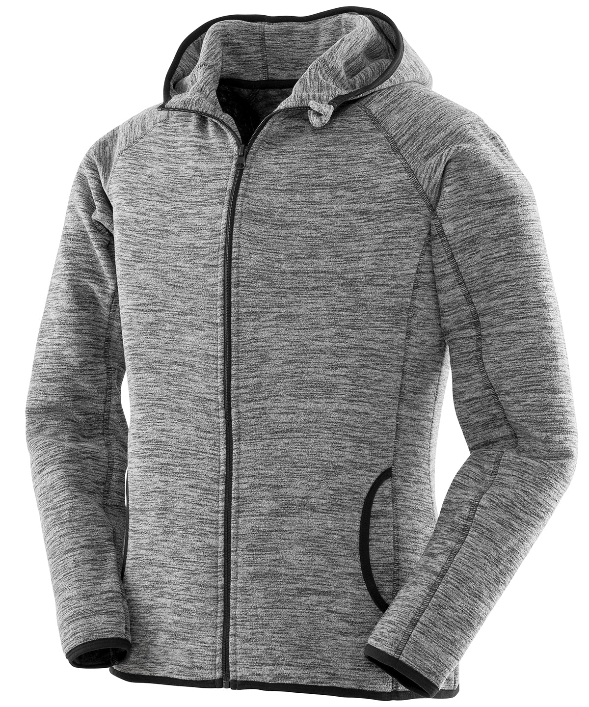 Hoodies - Mikroflis Hoodie för Damer Grey Black