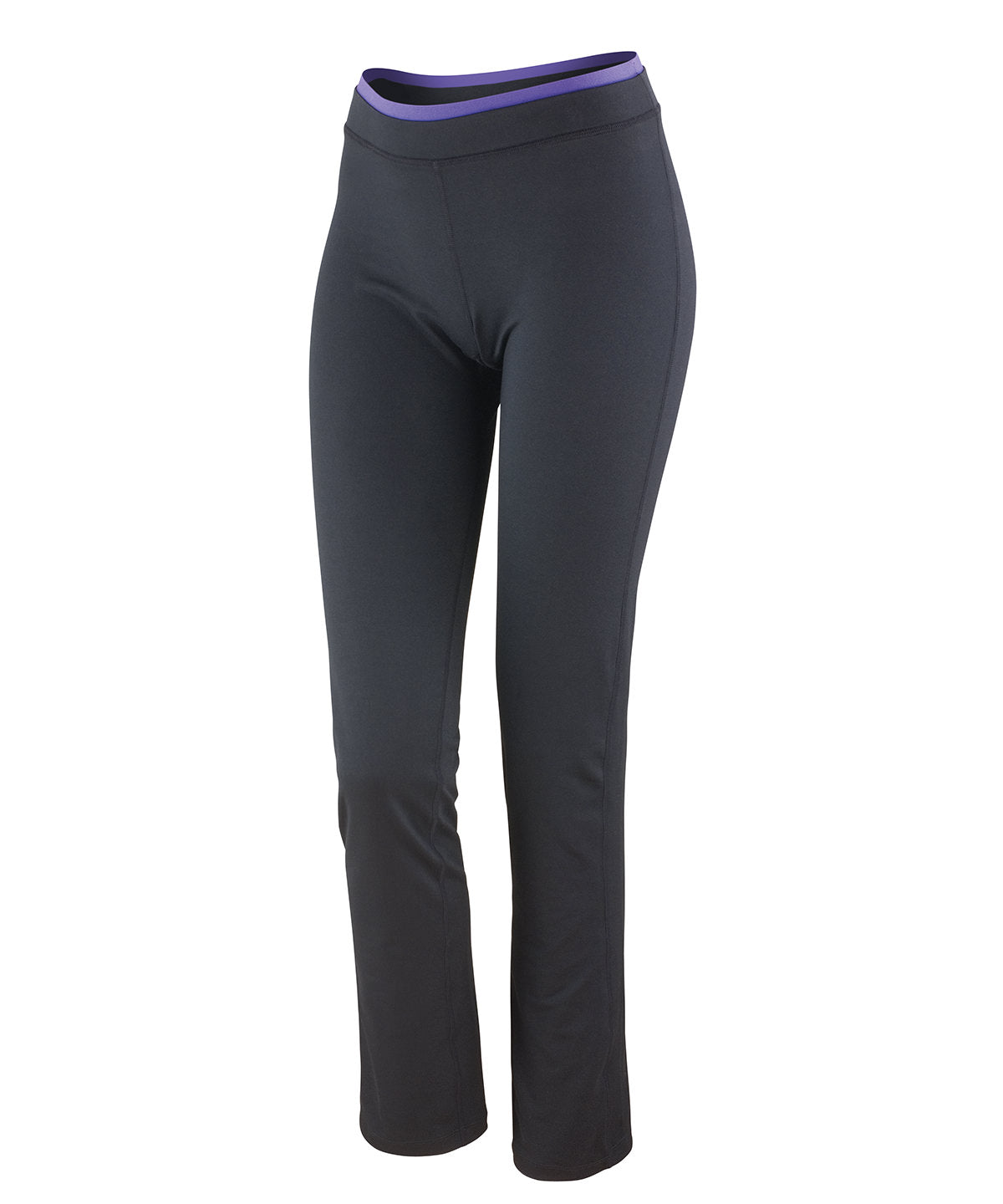 Leggings - Supermjuka Fitnessbyxor för Damer Black Lavender