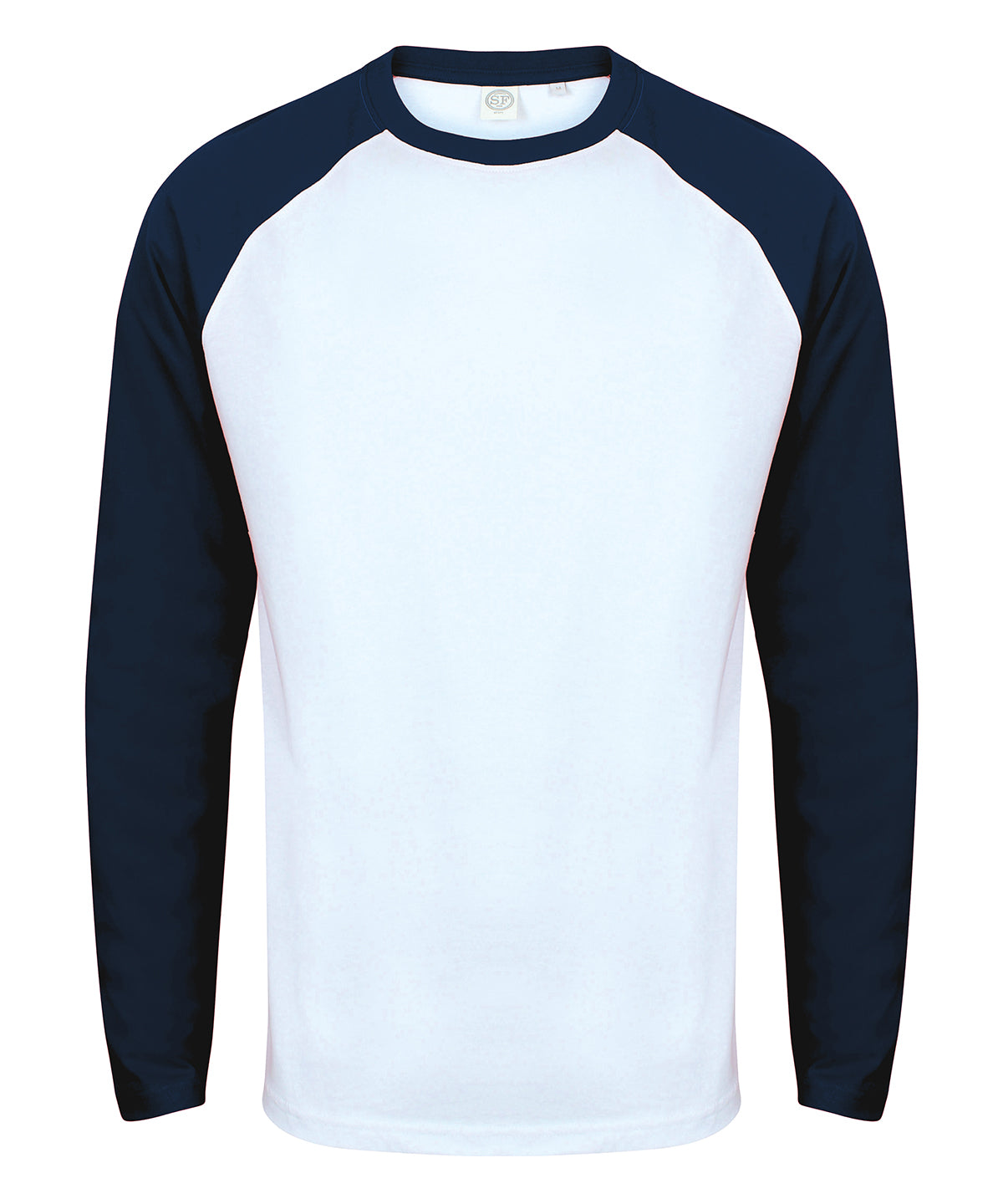 T-Shirts - Långärmad Baseballtröja White Oxford Navy