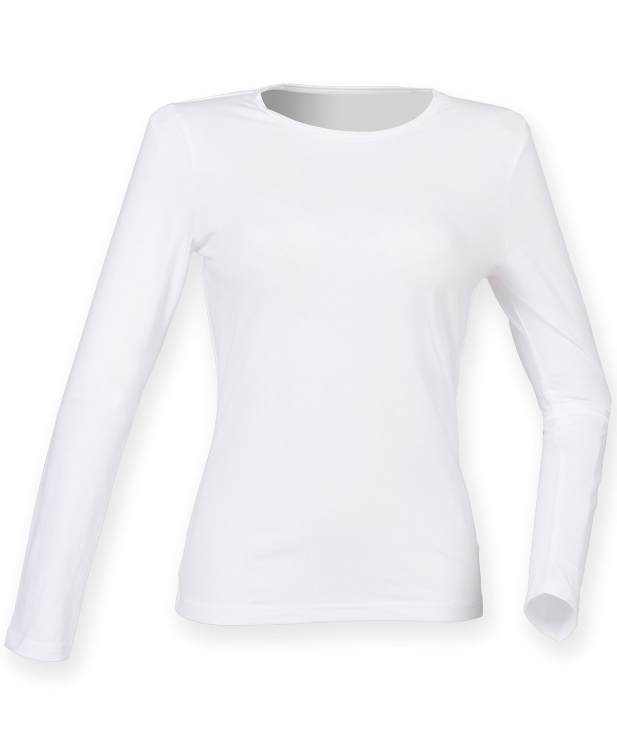 T-Shirts - Damens Feel Good Långärmad Stretch T-shirt White