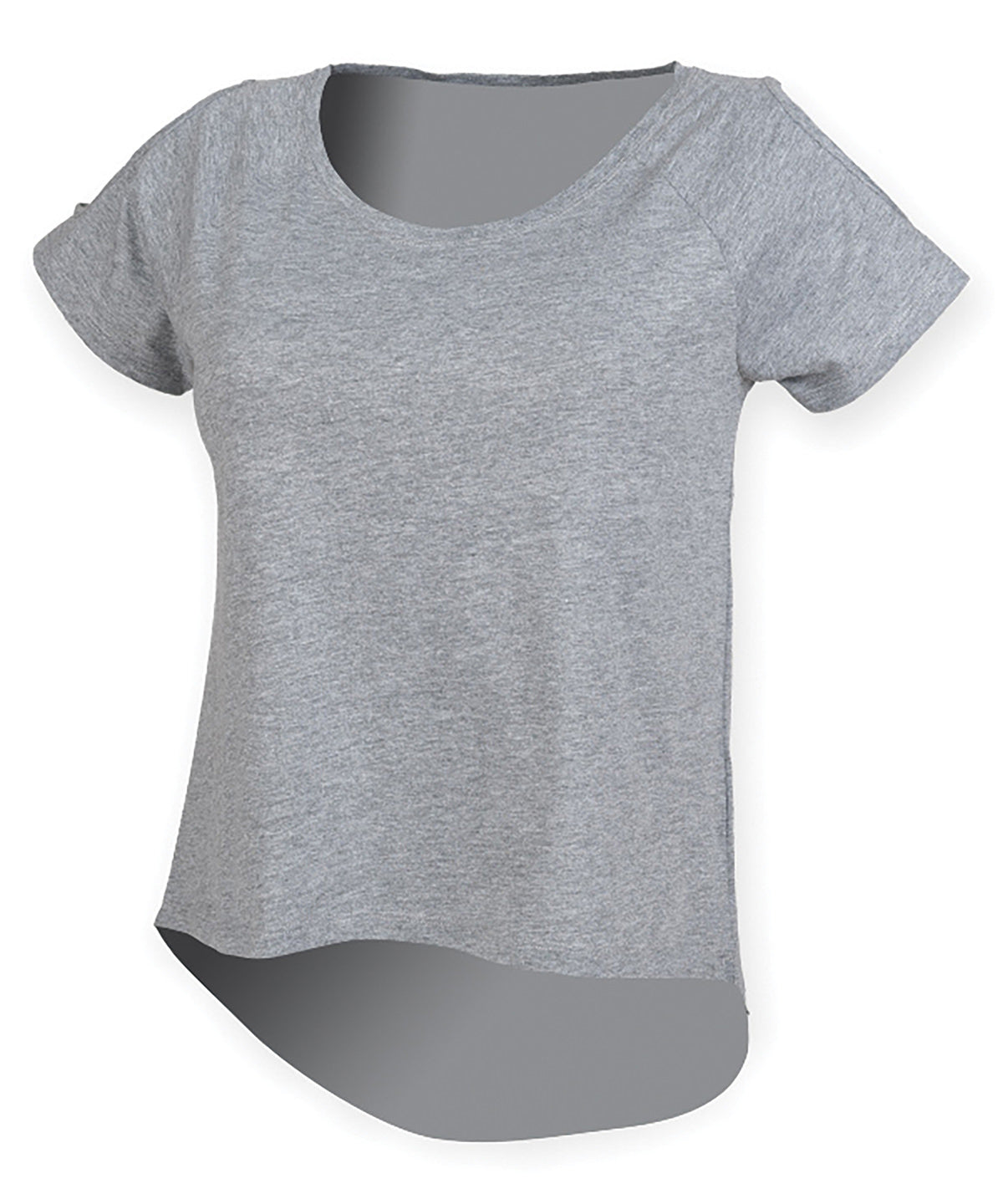 T-Shirts - Unik T-shirt med Droppdetalj Heather Grey