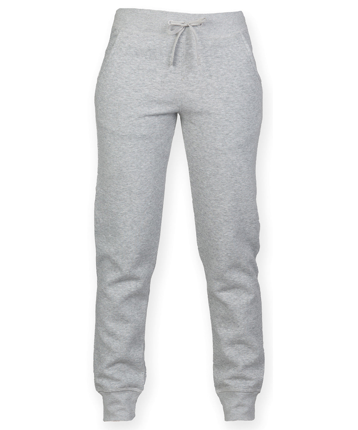 Sweatpants - Stilrena Damjoggers med Ribbade Muddar Heather Grey