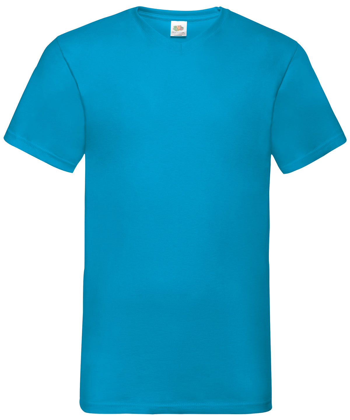 T-Shirts - Klassisk V-ringad T-shirt för Herrar Azure Blue