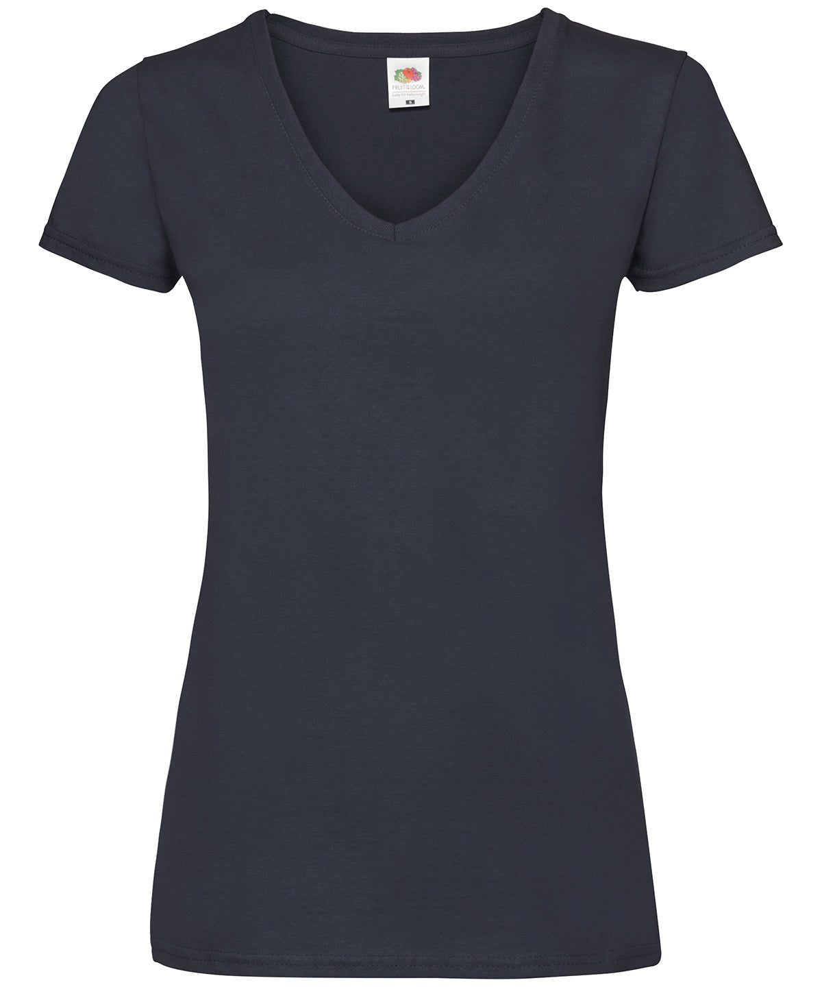 T-Shirts - Dam V-ringad T-shirt med Värdeviktsdesign Deep Navy