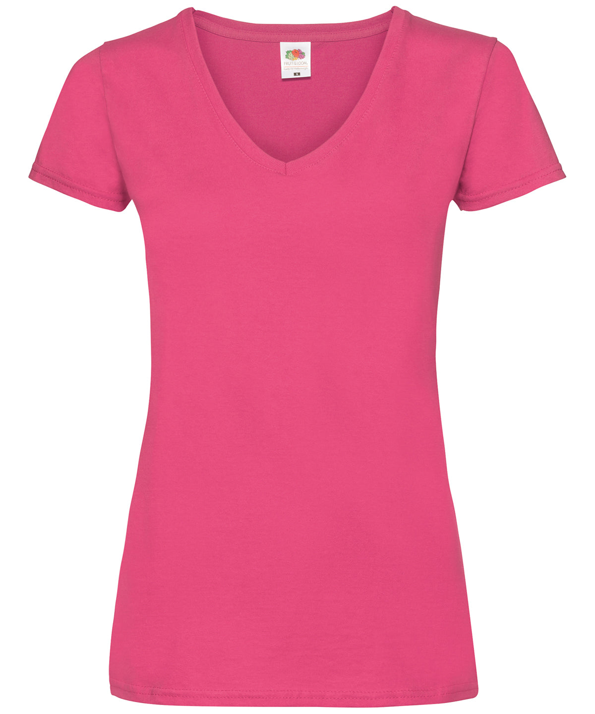 T-Shirts - Dam V-ringad T-shirt med Värdeviktsdesign Fuchsia