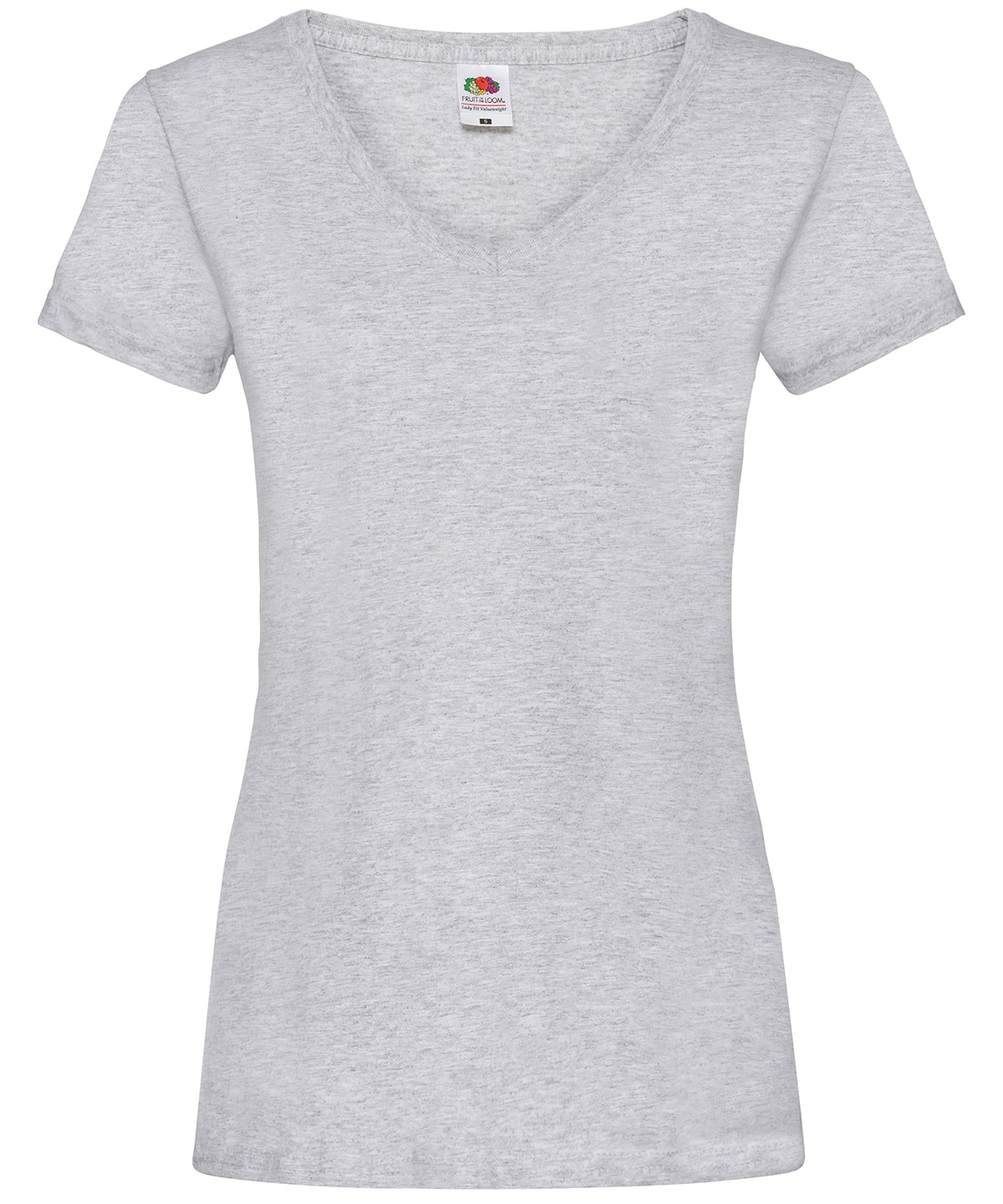 T-Shirts - Dam V-ringad T-shirt med Värdeviktsdesign Heather Grey