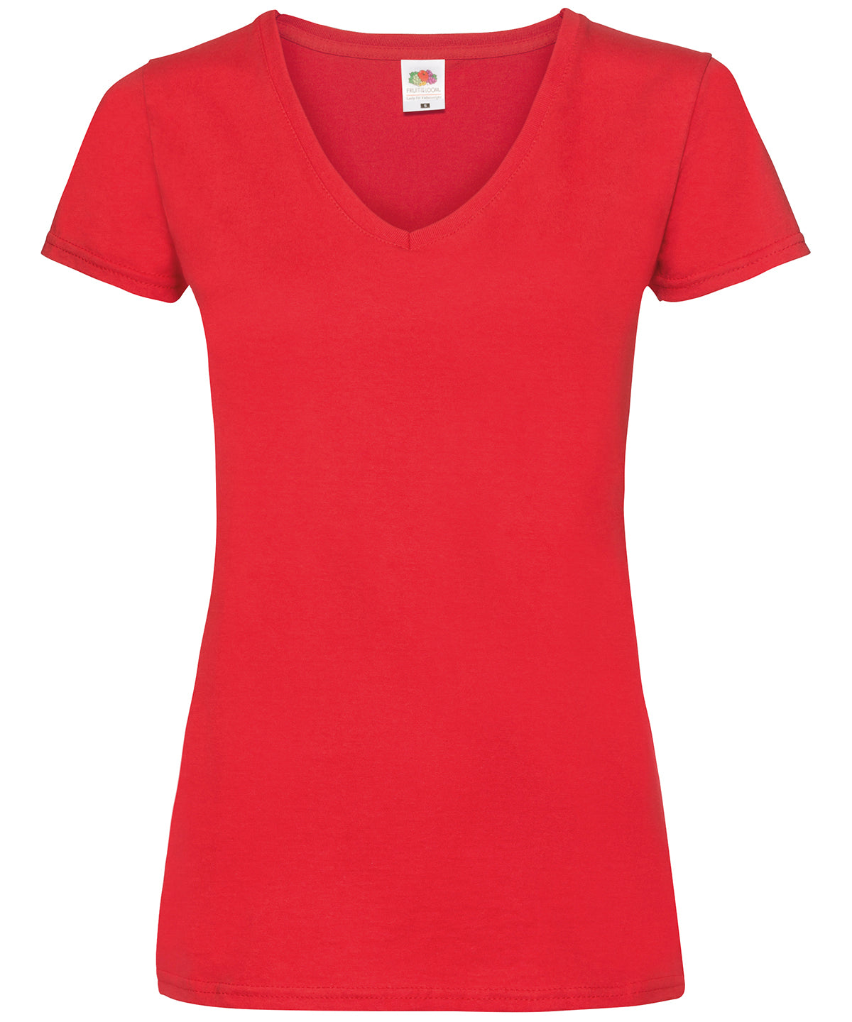 T-Shirts - Dam V-ringad T-shirt med Värdeviktsdesign Red