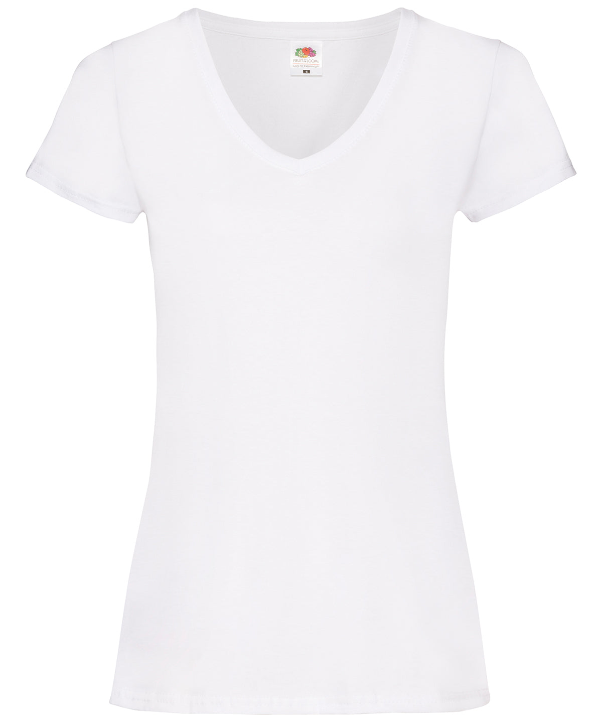 T-Shirts - Dam V-ringad T-shirt med Värdeviktsdesign White