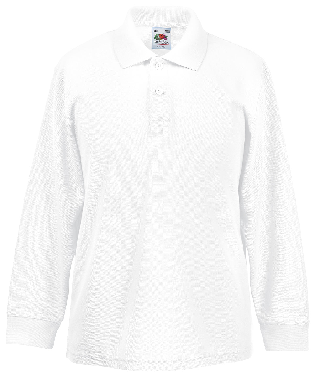 Polos - Långärmad Barnpolo 65/35 White