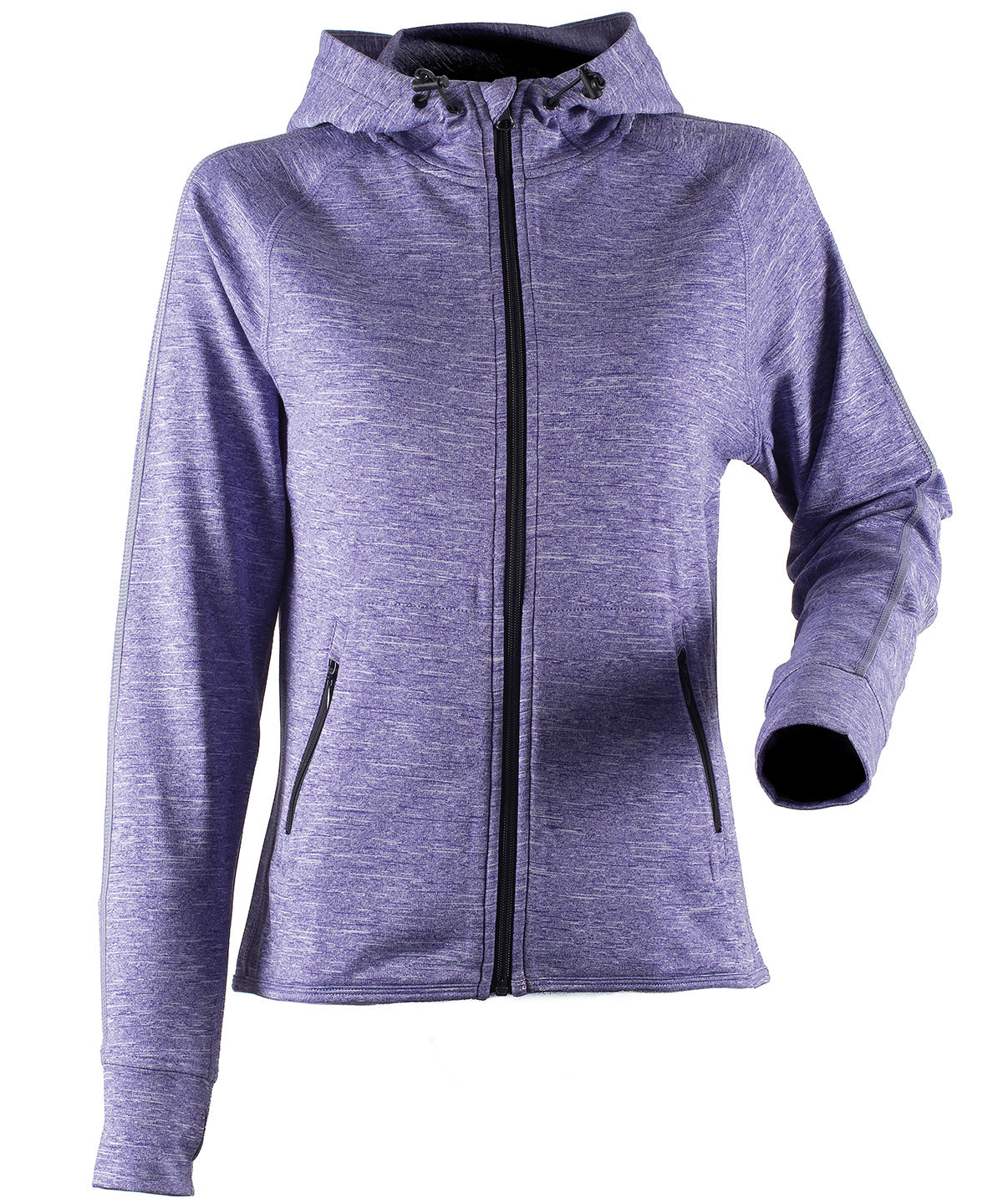 Hoodies - Damhoodie med Reflextape Purple Marl