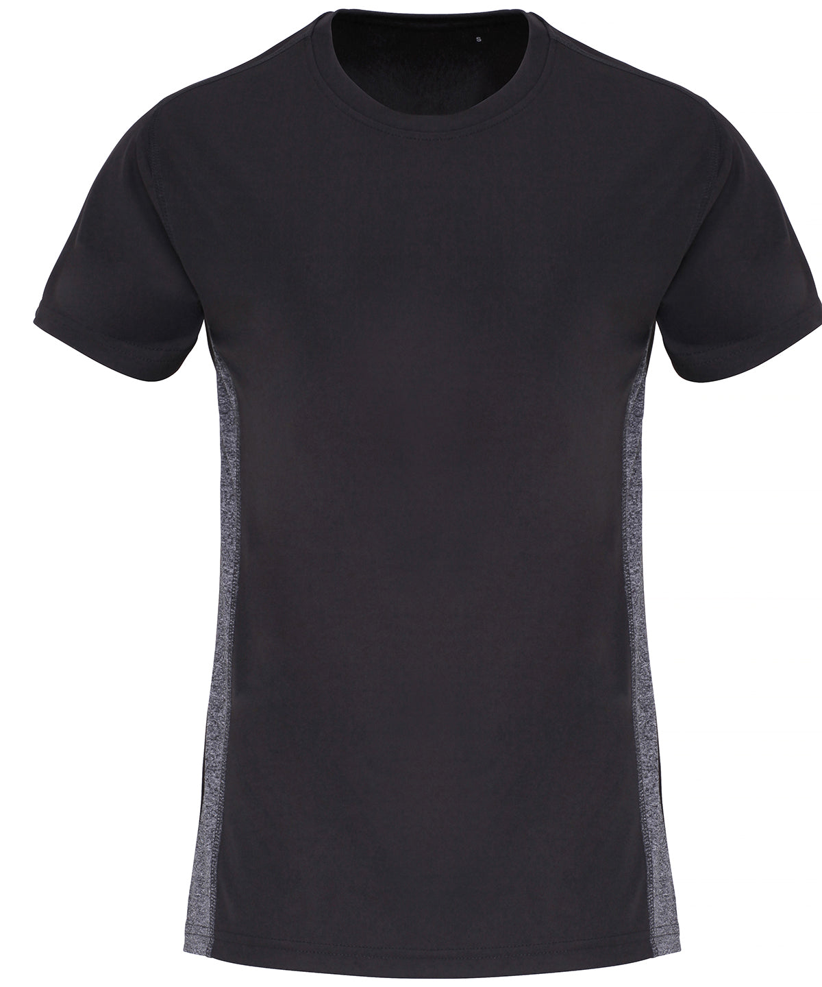 T-Shirts - TriDri dam t-shirt med kontrastpaneler Charcoal Black Melange