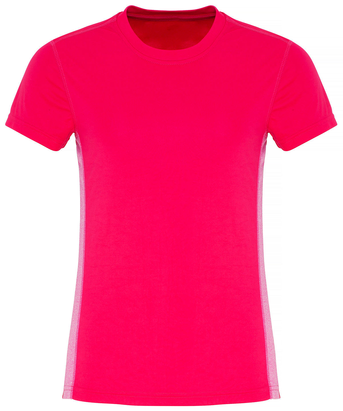 T-Shirts - TriDri dam t-shirt med kontrastpaneler Hot Pink Pink Melange