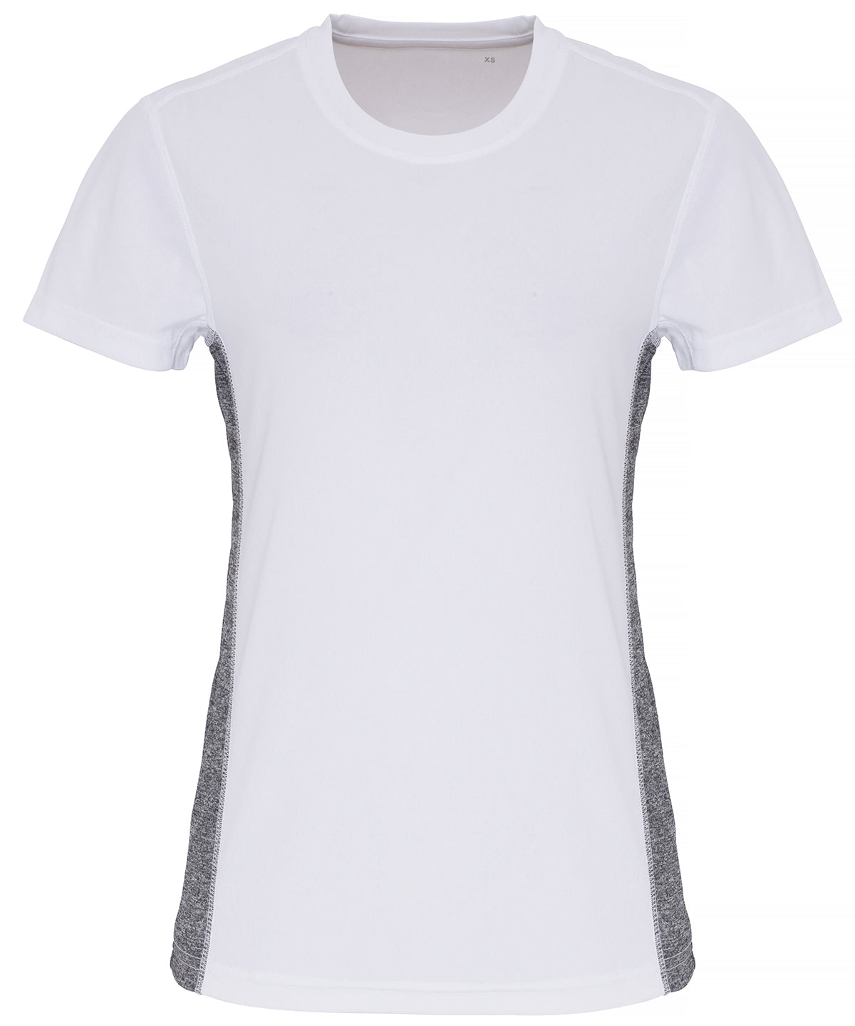 T-Shirts - TriDri dam t-shirt med kontrastpaneler White Black Melange