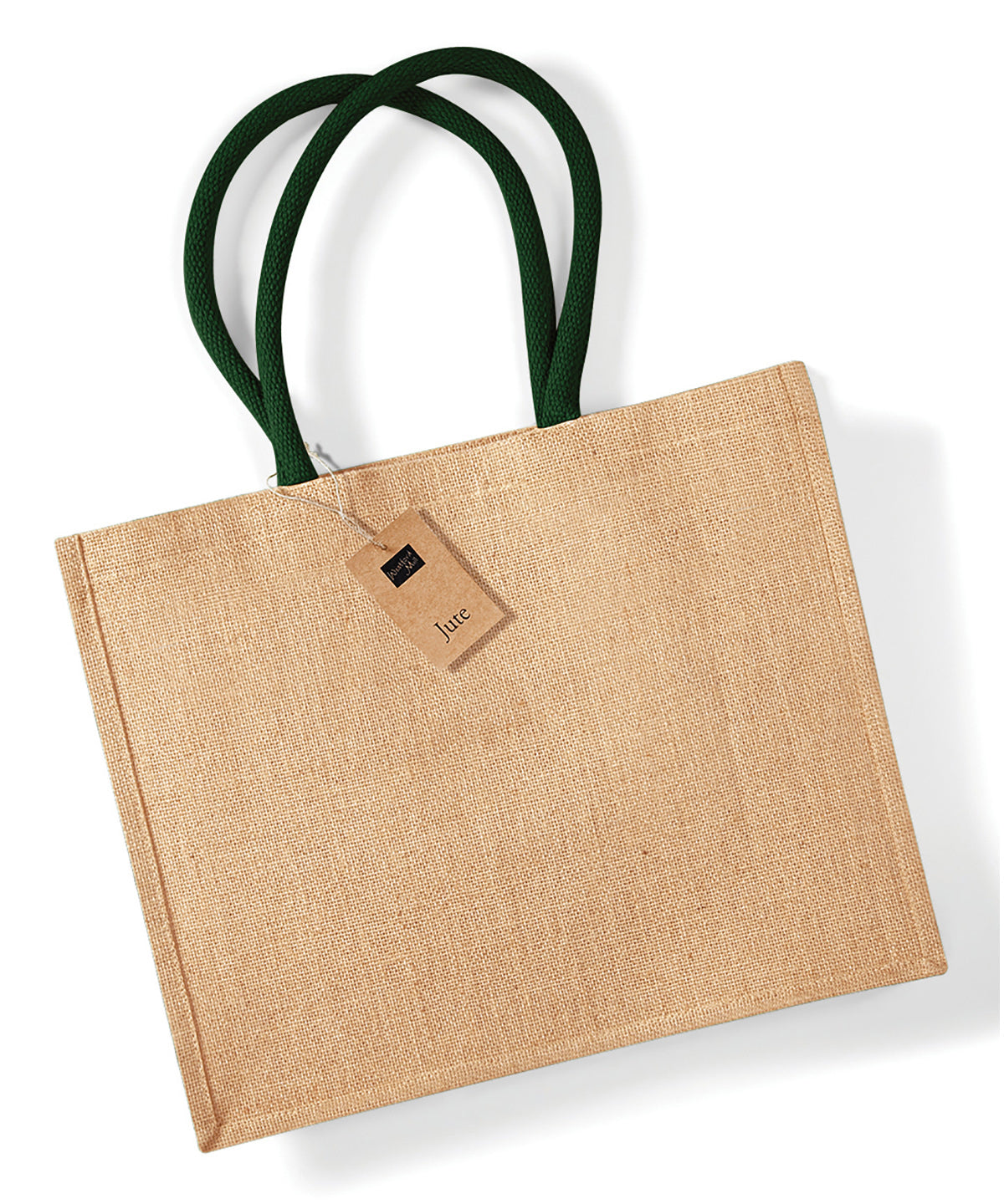 Bags - Hållbar Juteväska med Bomullshandtag Natural Forest Green One size