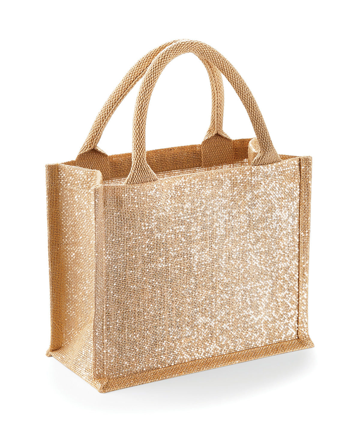 Bags - Elegant Väska i Laminerad Jute med Skimrande Detaljer Natural Gold One size