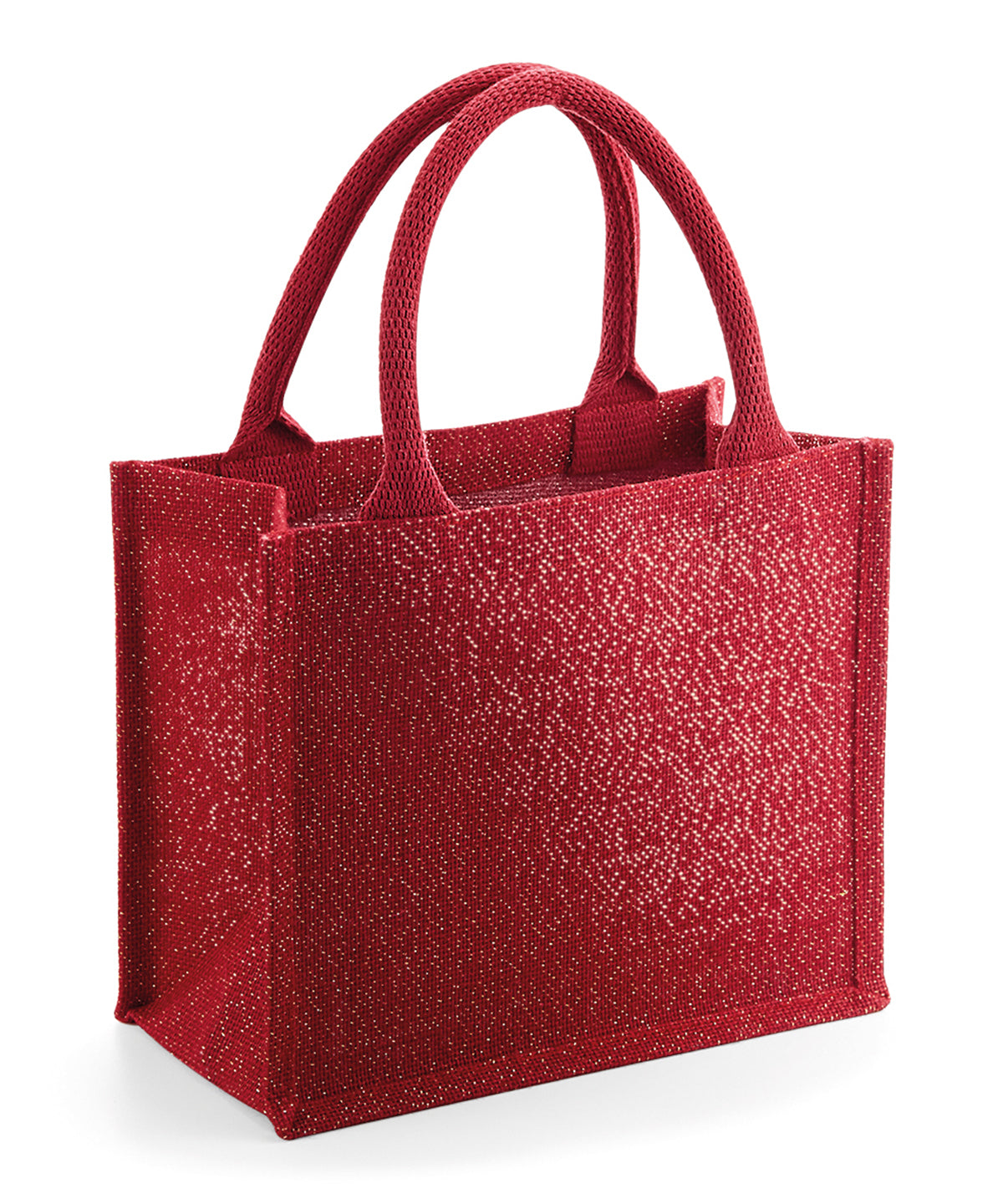 Bags - Elegant Väska i Laminerad Jute med Skimrande Detaljer Red Gold One size