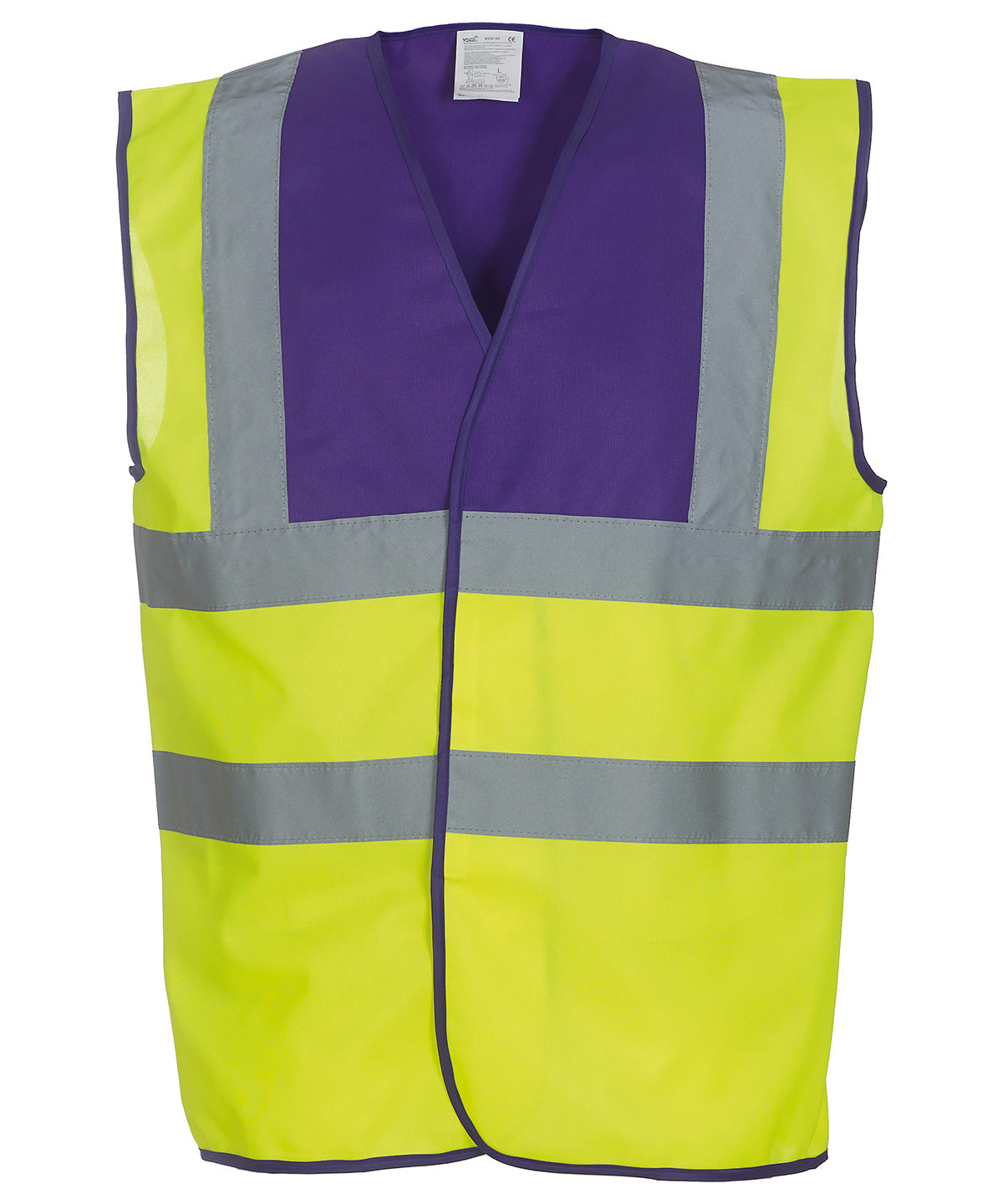 Safety Vests - Hög Synlighetslinne för Alla Yrkesroller Purple Yoke Yellow