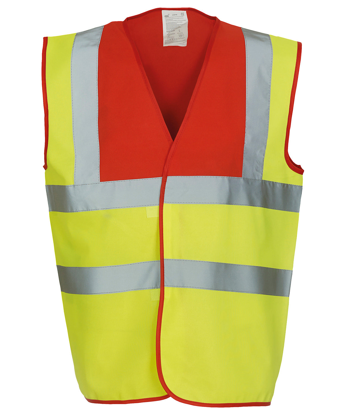 Safety Vests - Hög Synlighetslinne för Alla Yrkesroller Red Yoke Yellow S