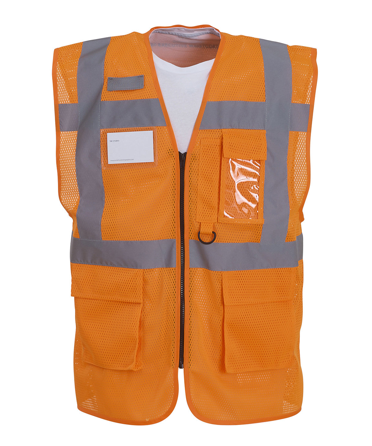 Safety Vests - Lättviktigt Mesh-Linne med Många Fickor Orange