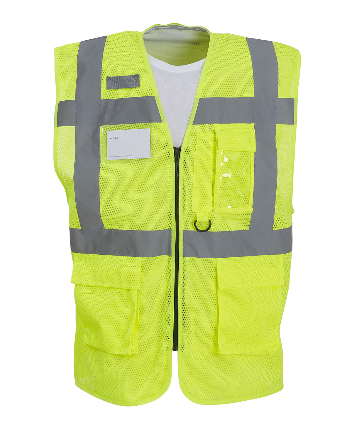 Safety Vests - Lättviktigt Mesh-Linne med Många Fickor Yellow