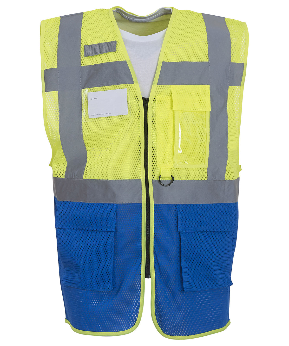 Safety Vests - Lättviktigt Mesh-Linne med Många Fickor Yellow Royal Blue