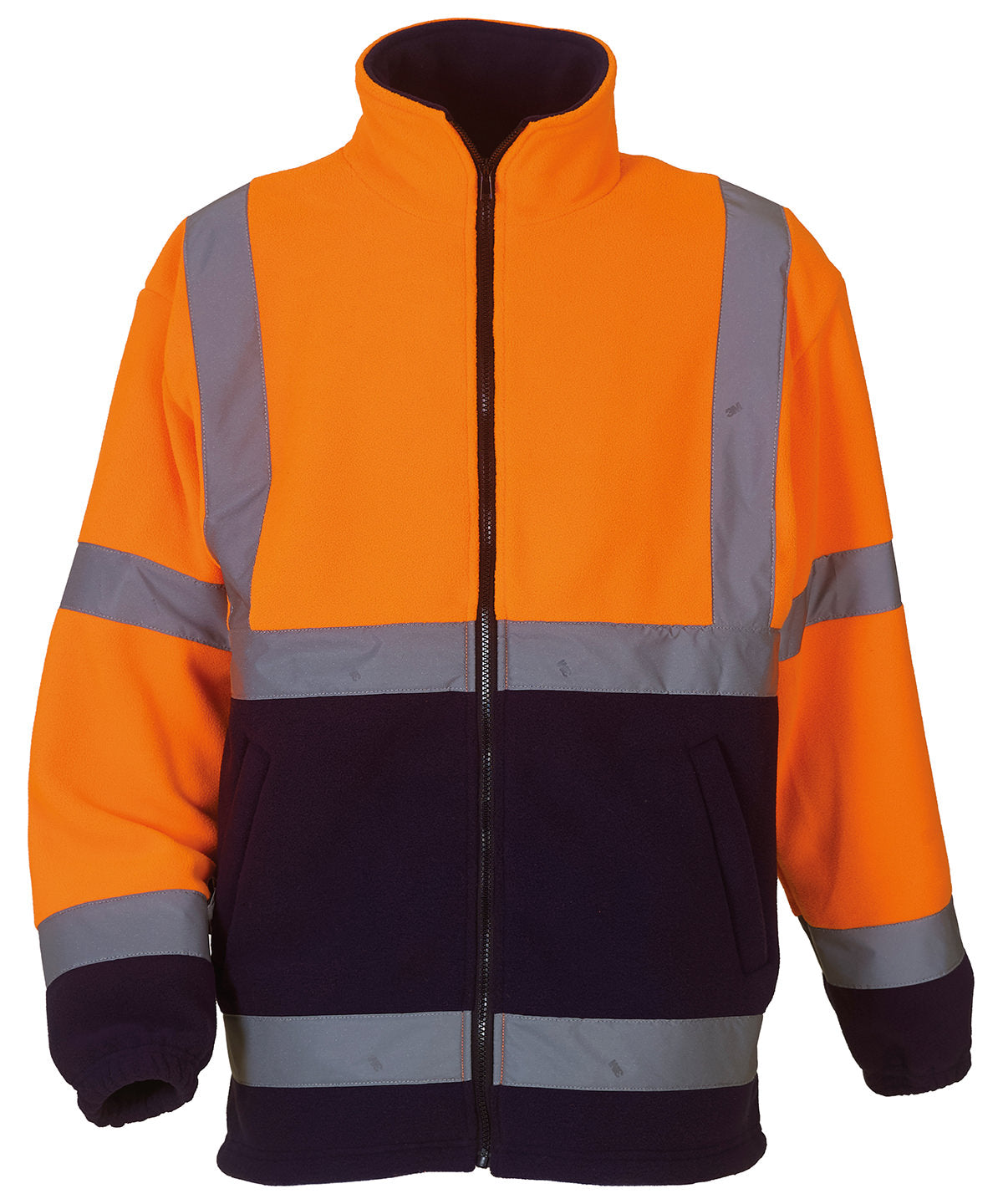 Fleece - Tung Fleecejacka med Reflekterande Detaljer Orange Navy