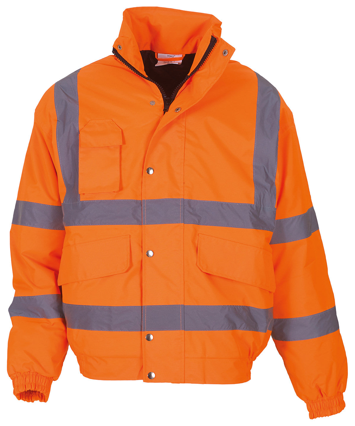 Jackets - Klassisk Bomberjacka med Praktiska Fickor och Infällbar Huv Orange