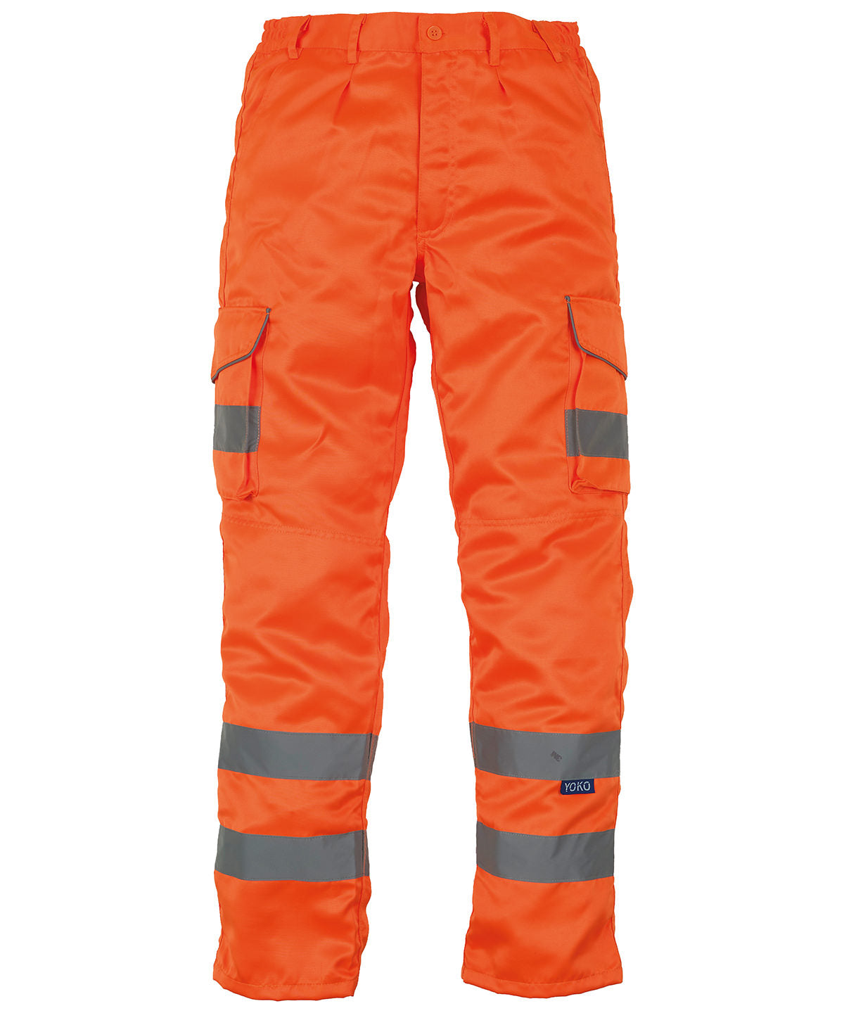 Trousers - Populära Polycotton Cargobyxor med Knäskyddsfickor Orange