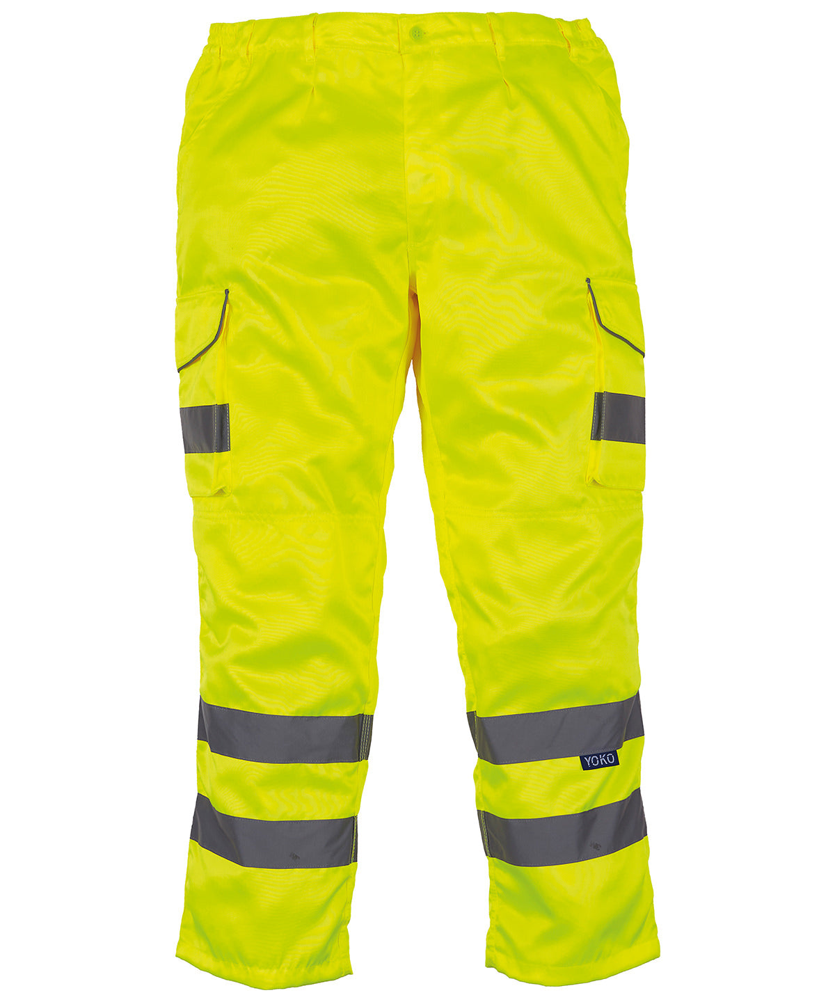 Trousers - Populära Polycotton Cargobyxor med Knäskyddsfickor Yellow