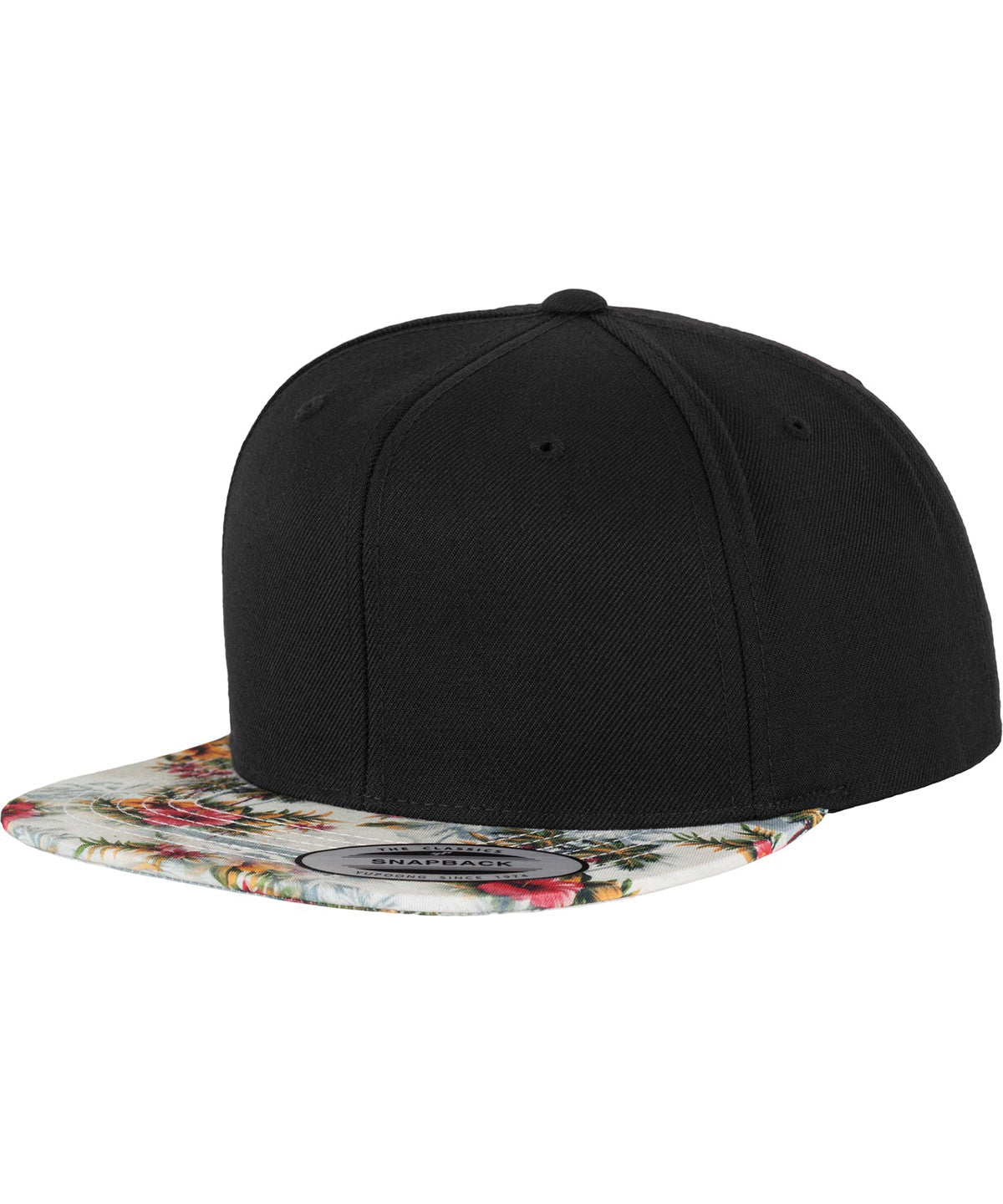 Caps - Klassisk Snapback-keps med Unika Tryck Black Floral Mint One size