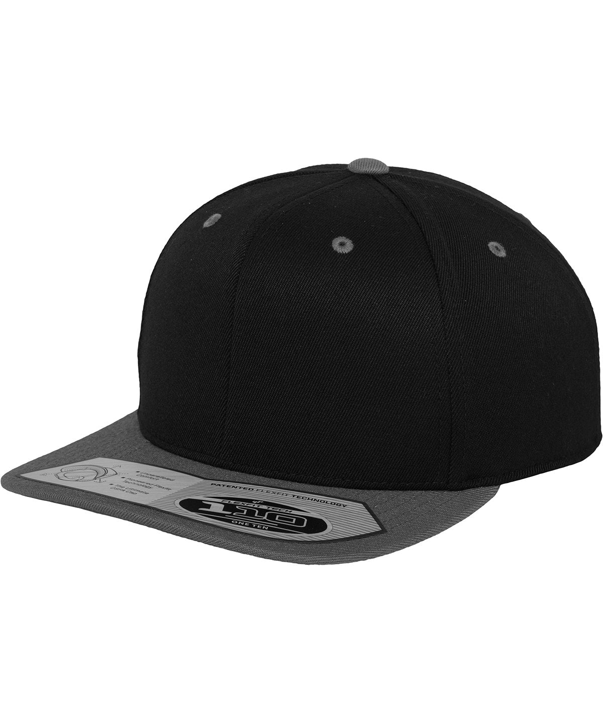 Caps - Fitted snapback keps med komfort Black Grey One size