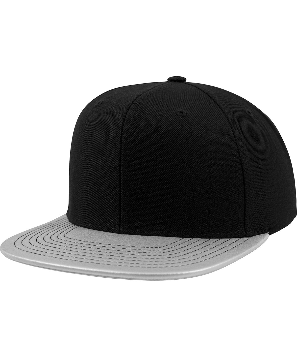 Caps - Futuristisk Snapback-keps med Metallic Visor Silver One size