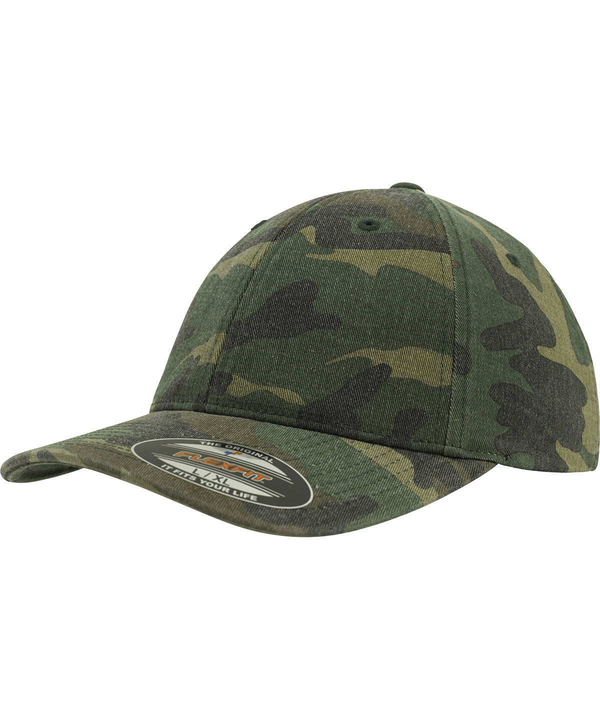 Caps - Flexfit Garment Wash Camo Snapback Green Camo