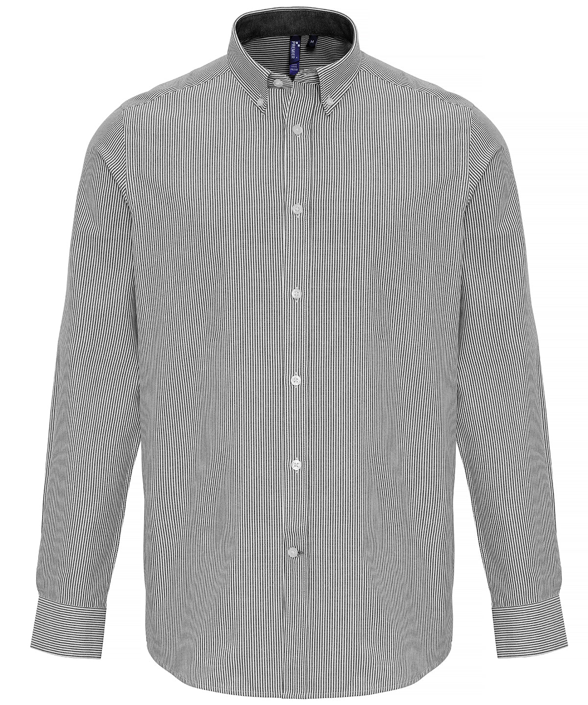 Shirts - Elegant Oxford-skjorta med smala ränder White Grey