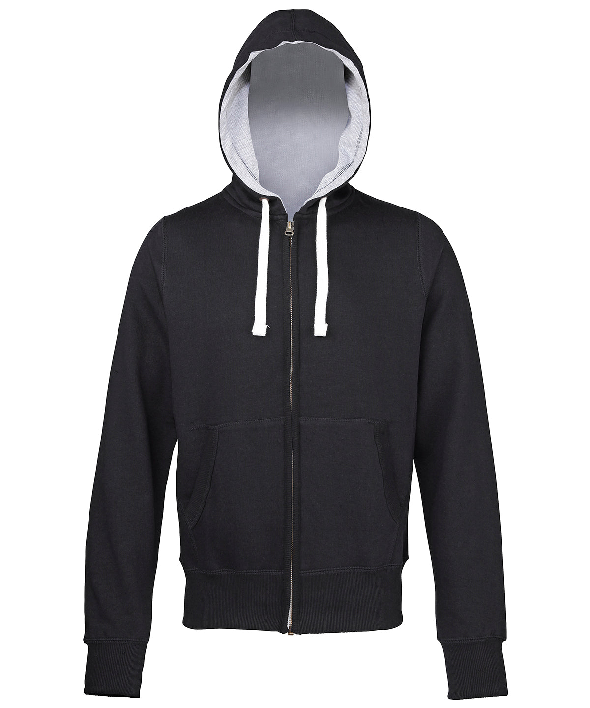 Hoodies - Tjock zoodie Jet Black Grey inner