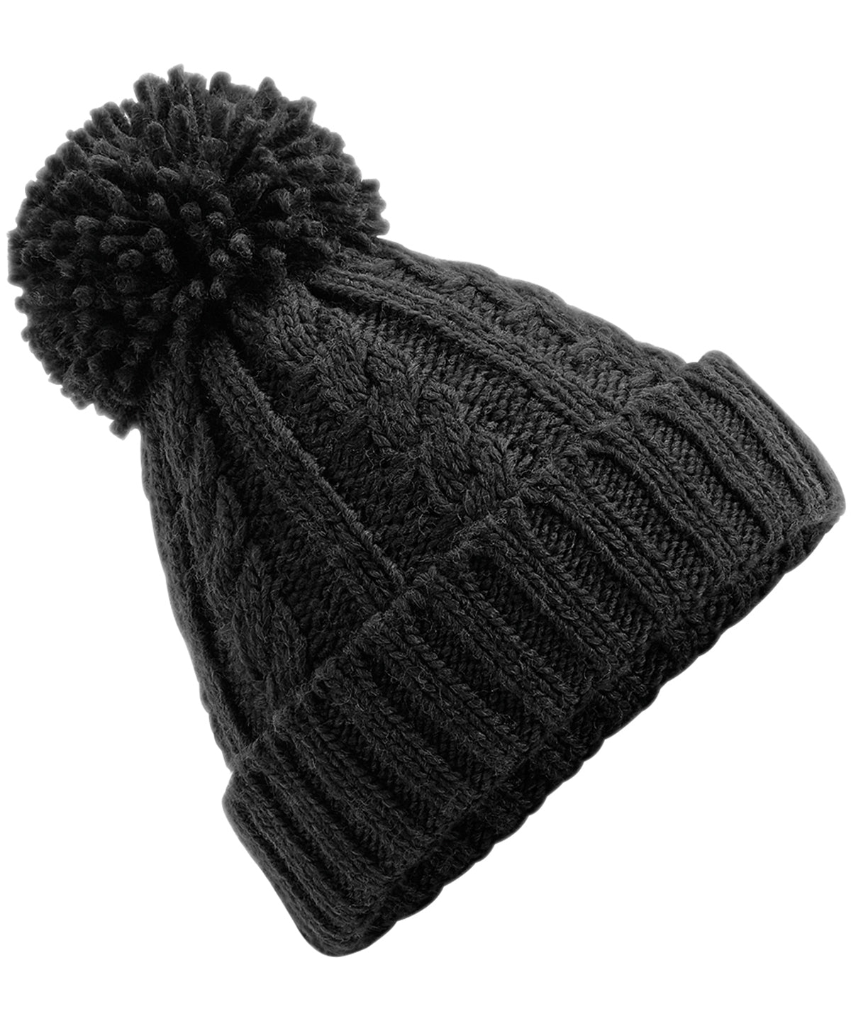 Beanies - Kabelstickad Beanie Black One size