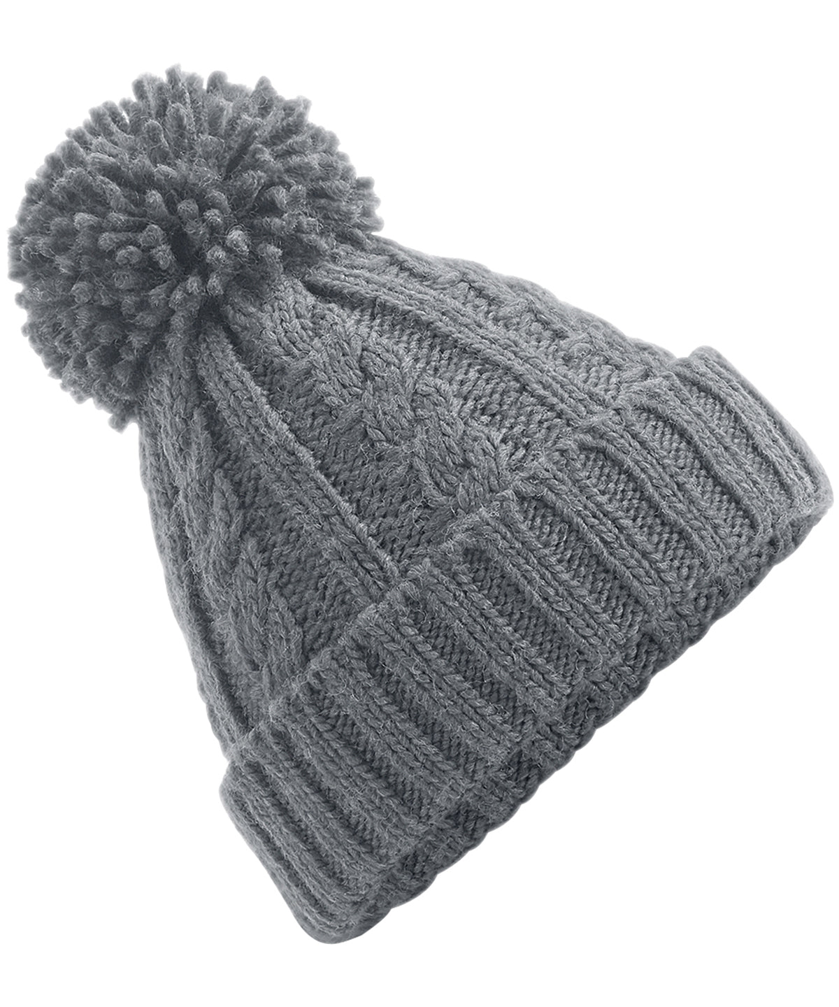 Beanies - Kabelstickad Beanie Light Grey One size