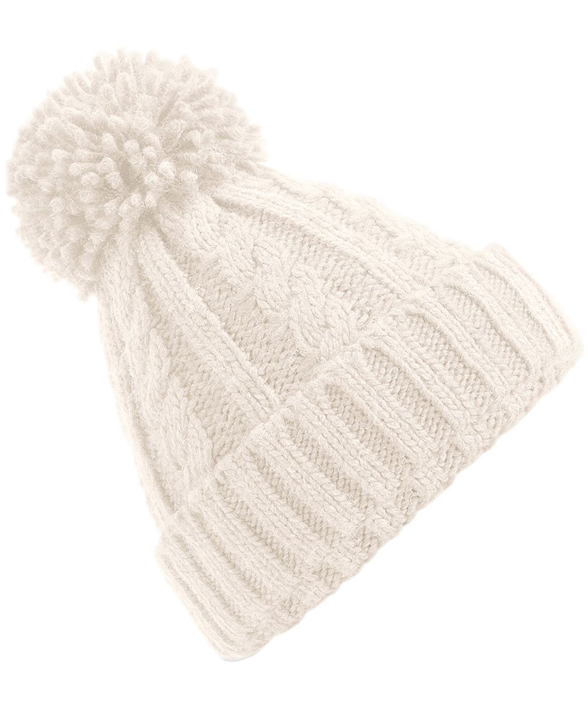 Beanies - Kabelstickad Beanie Oatmeal One size