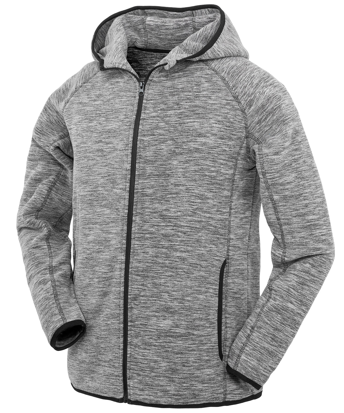 Hoodies - Mikrofleece-huvtröja Grey Black