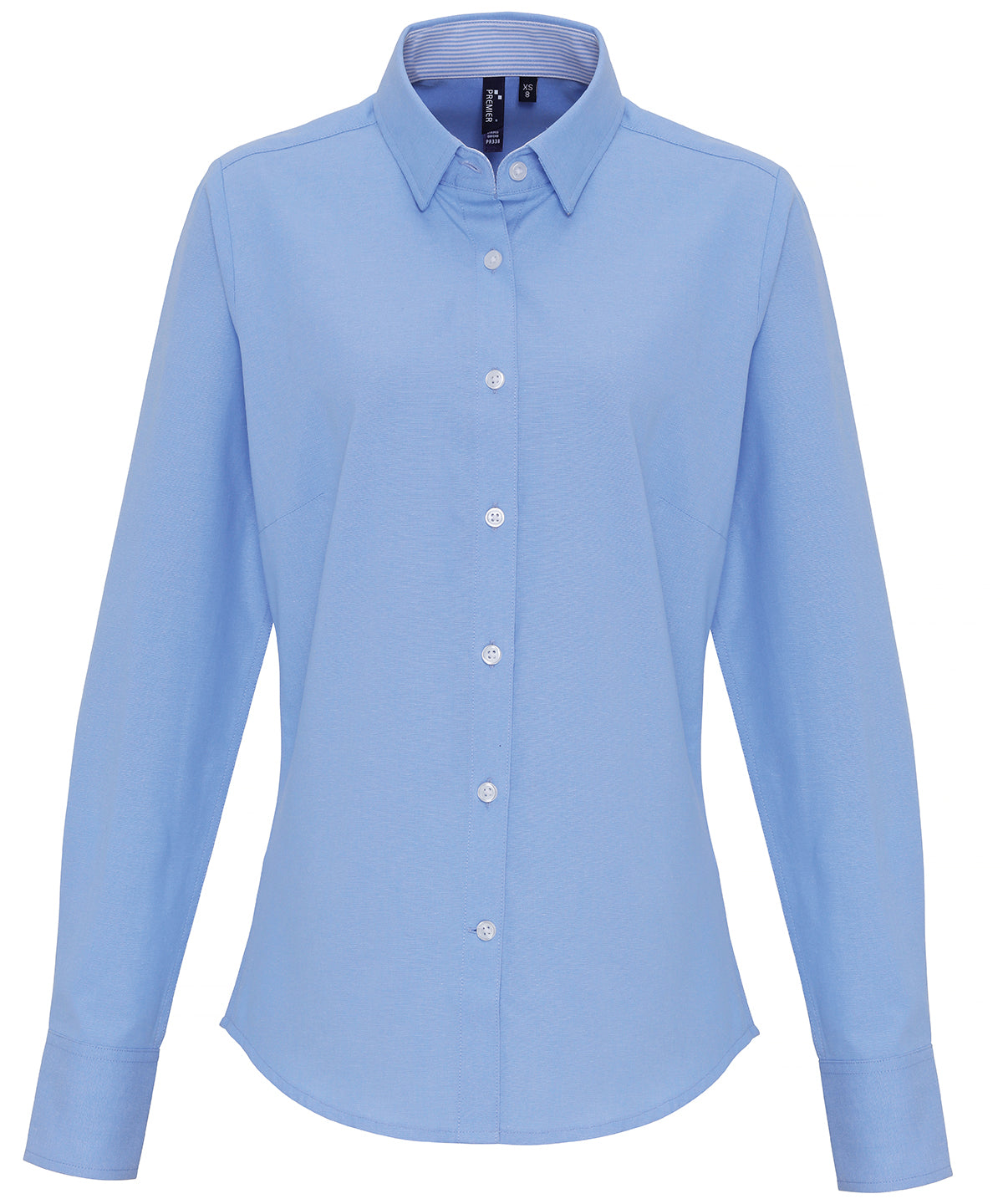 Blouses - Oxfordrandig bomullsblus för dam Oxford Blue