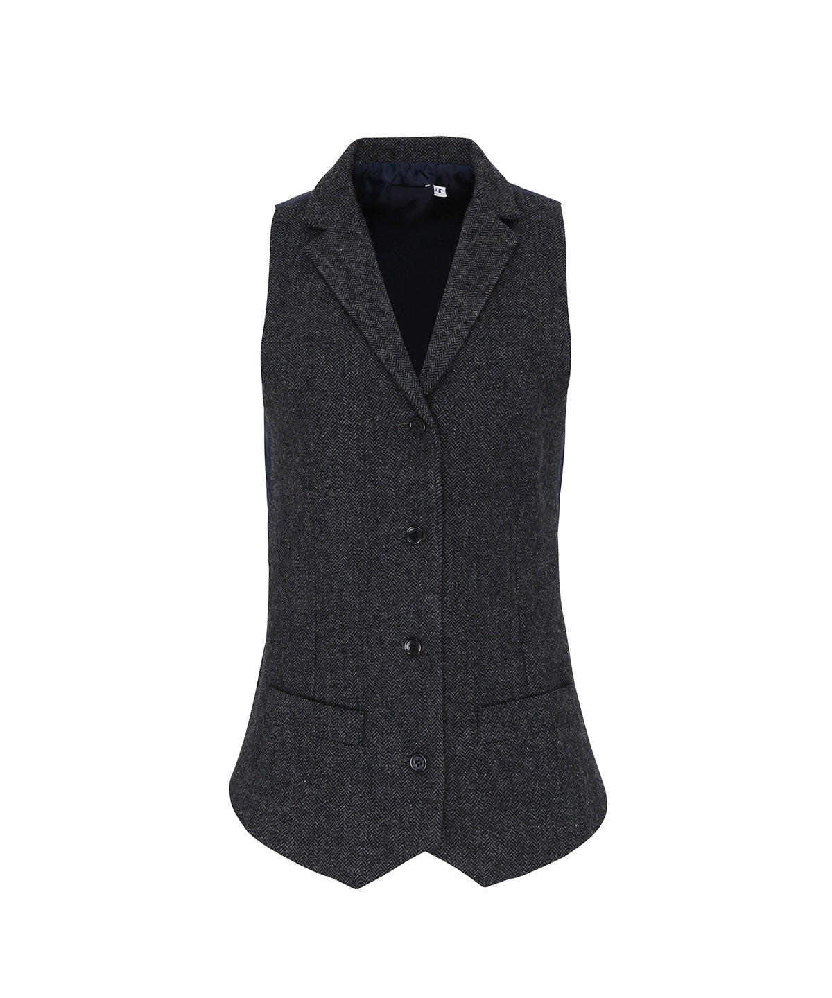 Waistcoats - Elegant damlinne i fiskbensmönster Charcoal