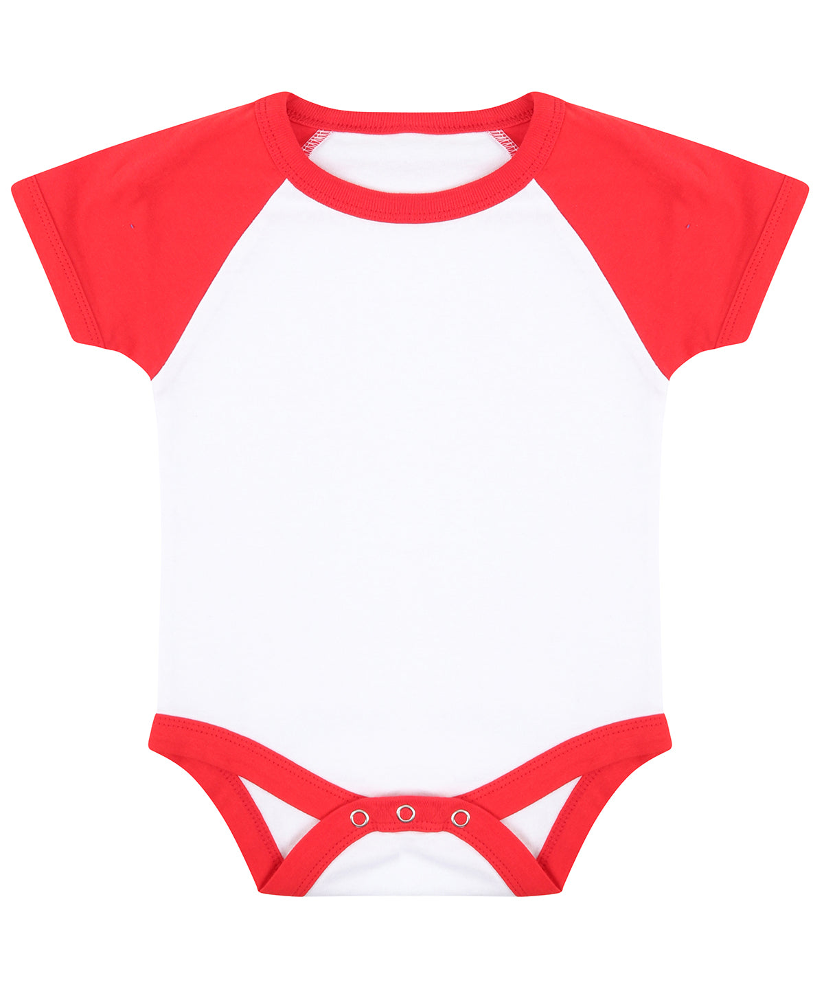 Bodysuits - Essential Kortärmad Baseball-Body för Spädbarn White Red