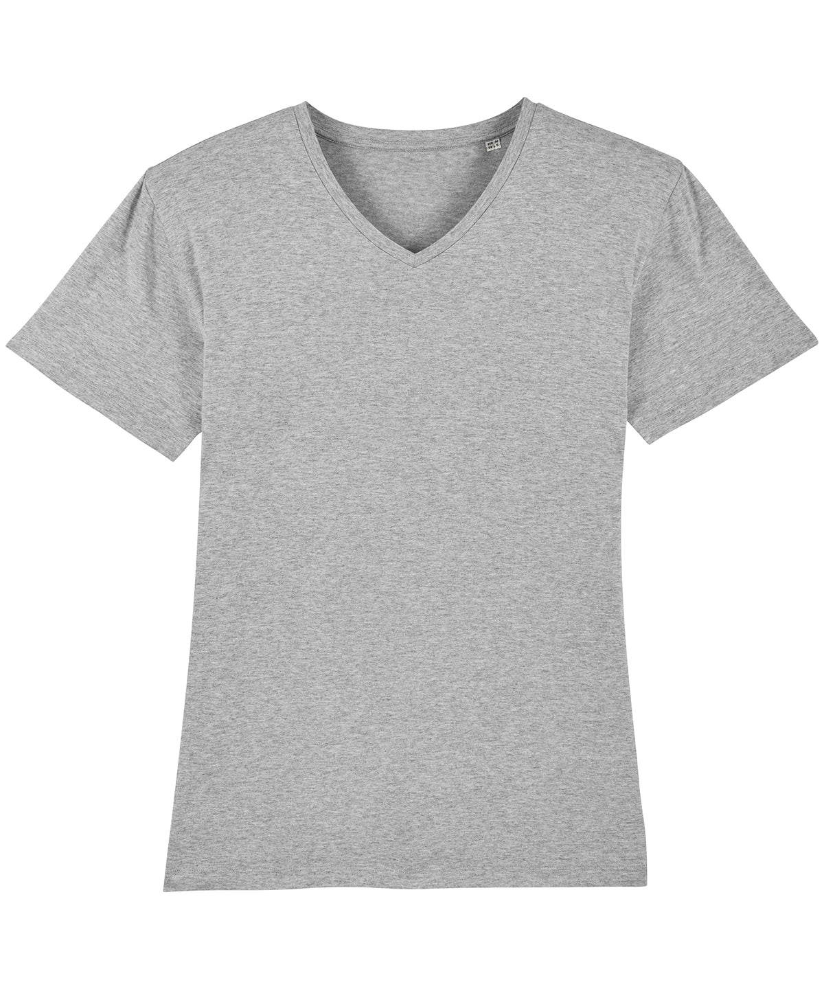 T-Shirts - Elegant V-ringad T-shirt för Herrar i Ekologisk Bomull Heather Grey