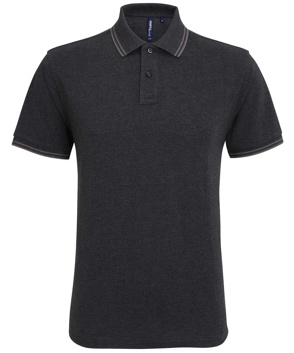 Polos - Polotröja i polycottonblend för teknisk komfort Heather Black Charcoal