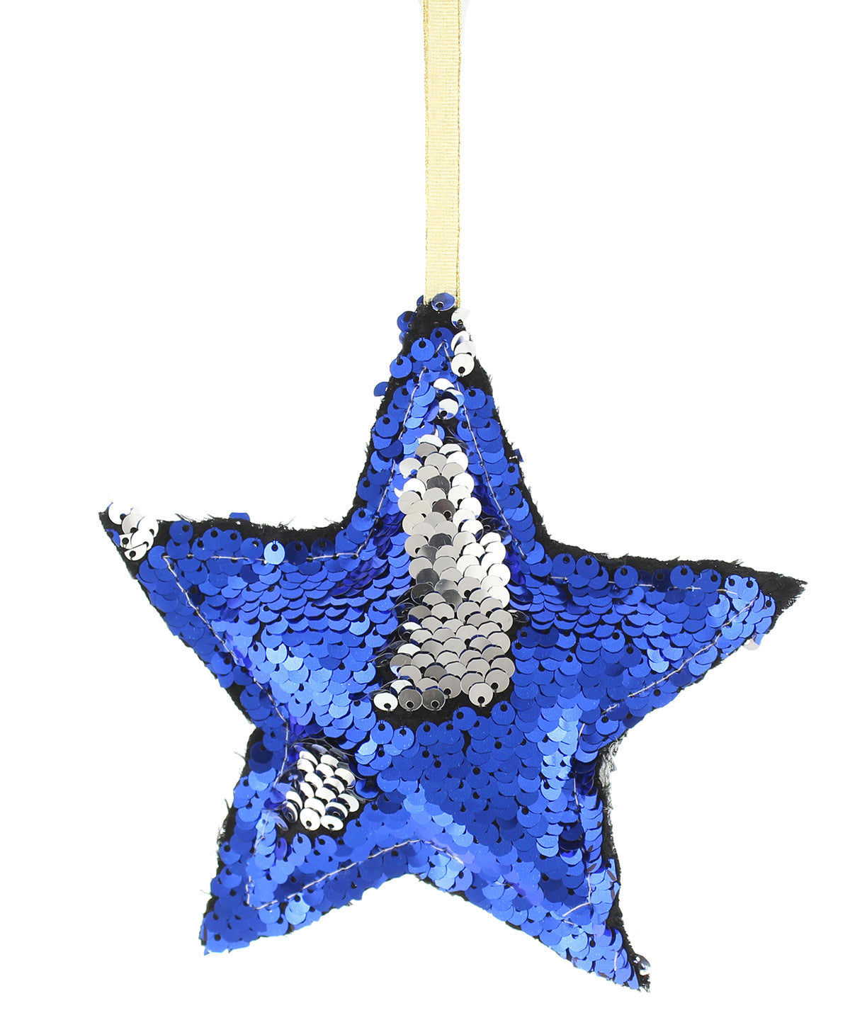 Christmas Decorations - Glittrande Julstjärna i Paljettmaterial Blue Silver One size