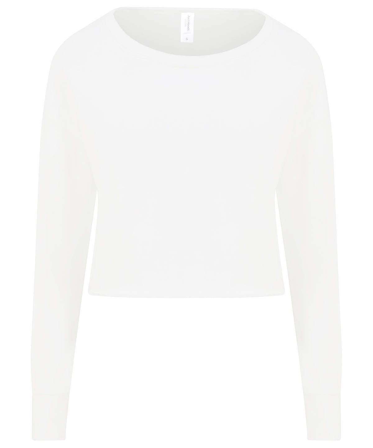 Sweatshirts - Dam Cropped Sweatjacka Arctic White